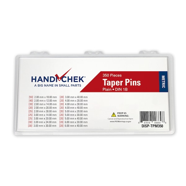 Metric Taper Pin Assort 350pc